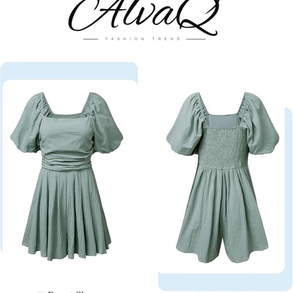 AlvaQ Women's Rompers Cute Puff Sleeve SZ Medium - Picture 5 of 11